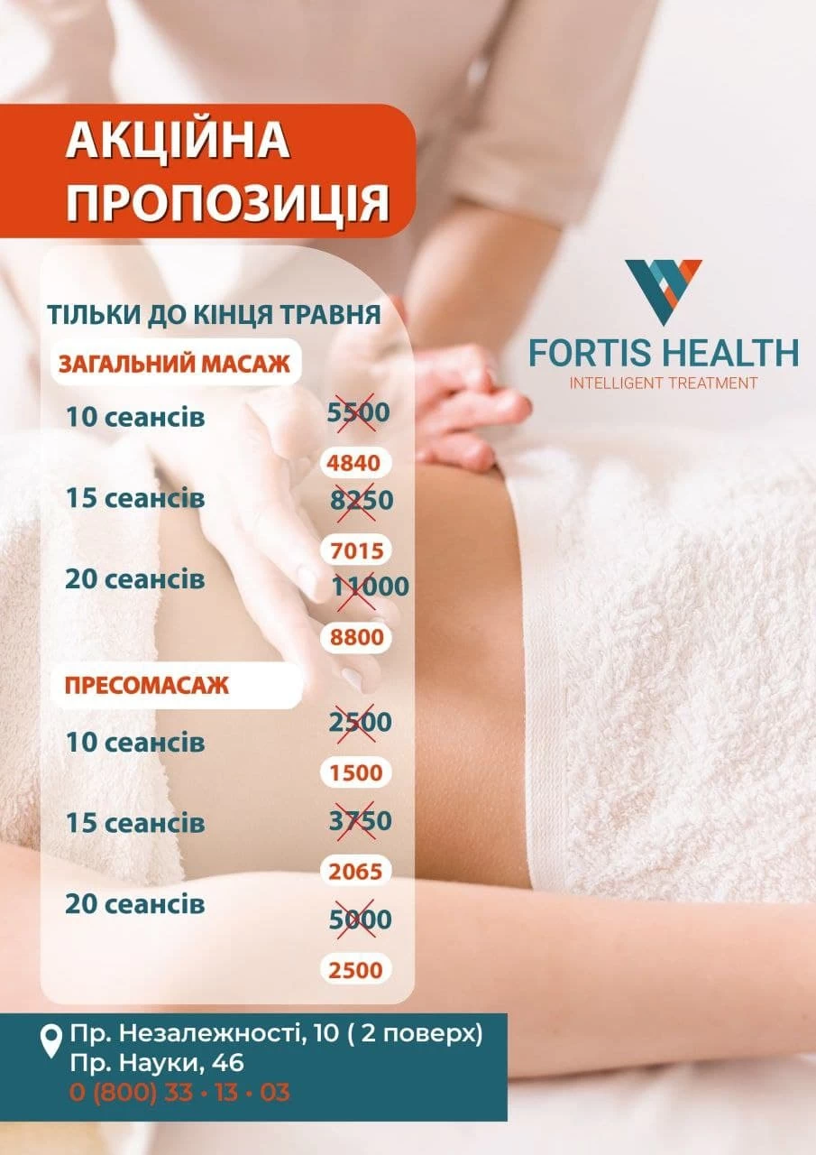 Акция на массаж
